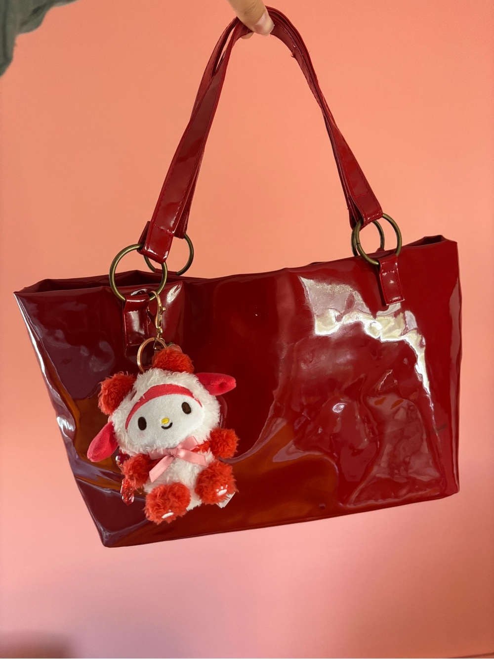Neiman Marcus Patent Red Tote Bag